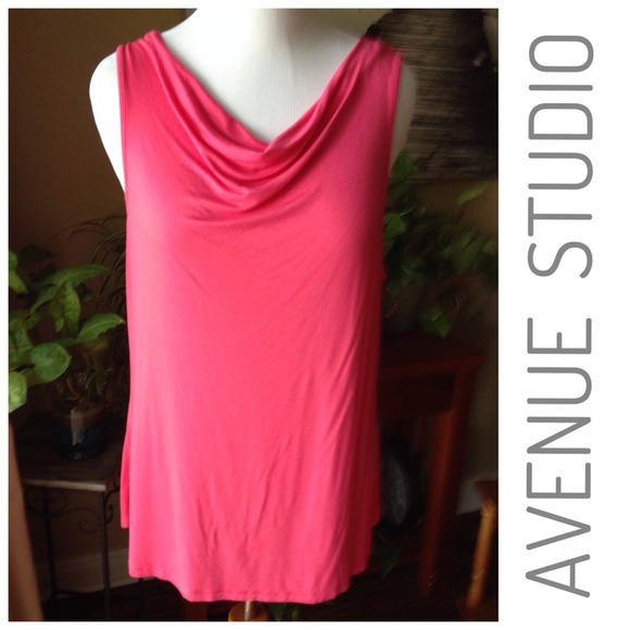 Avenue Studio Tops - Pink Drape Neck Tank
