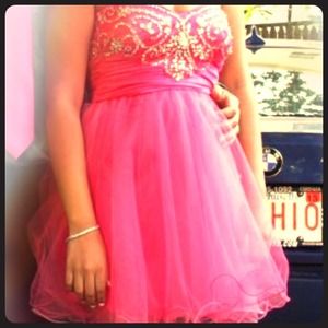 beautiful pink dress