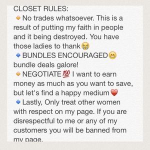 CLOSET RULES!!/ CHECK OUT "BARGAIN IT OFF "