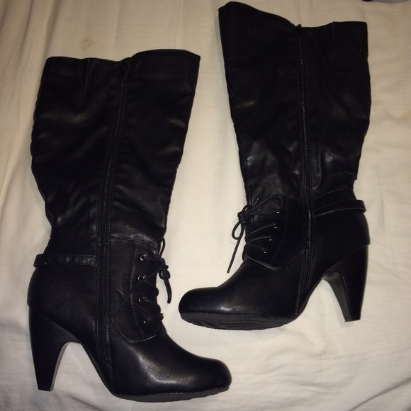 Wide calf knee high boots