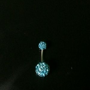Sparkly blue navel ring