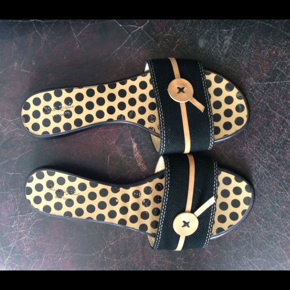 Kate spade polka dot slip on slippers