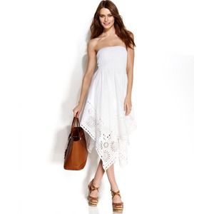 Michael Kors white eyelet mid dress