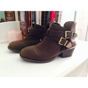 Brown Cut-Out Booties