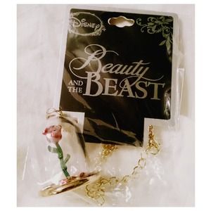 Beauty and the beast rose necklace