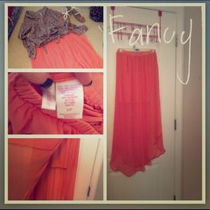 ❌SOLD❌Coral High-Waisted Skirt