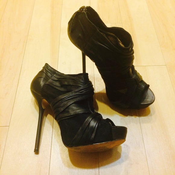 L.A.M.B. Black Stiletto Booties! Worn only once