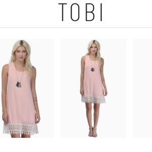 Pink dress from Tobi with crotchet trim Size Small
