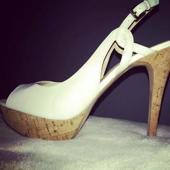 White Guess Heels
