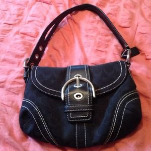 Authentic small black coach bag w/ subtle C's