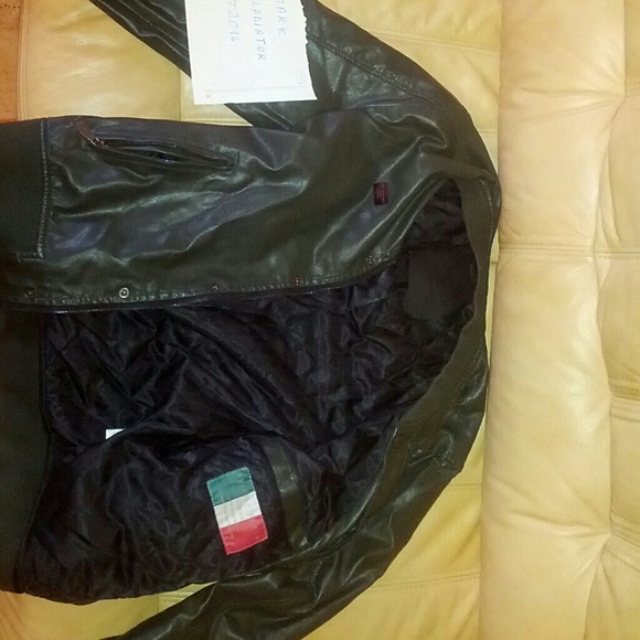 Philipp plein leathet jacket with skulls print