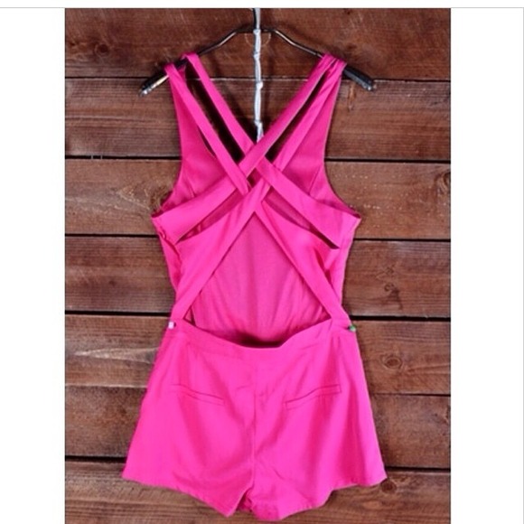 Hot Pink Criss Cross Back Romper