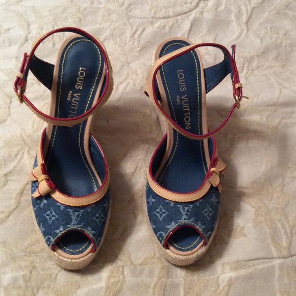 Authentic Louis Vuitton Wedges With Strap