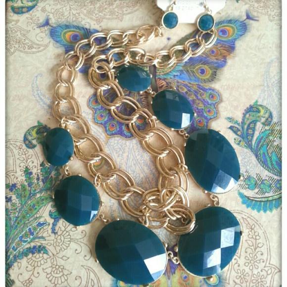 Fashion Necklace Set - Petrol Blue