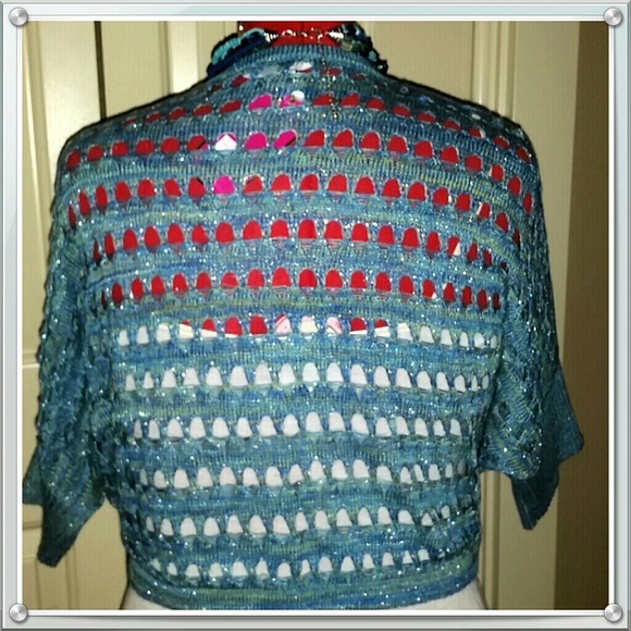 Blue Loose Knit Sweater Top - Picture 2 of 3