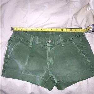 Green 7 For All Mankind Pleated Shorts