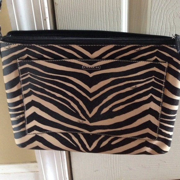 Coach Handbags - Coach zebra print tablet cross body, NWOT $168