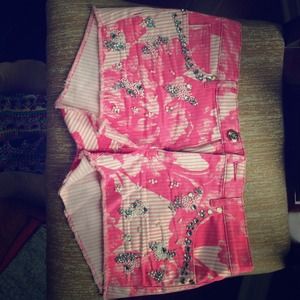 NWOT juicy couture bling jean shorts size 28