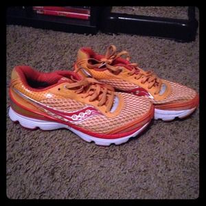 Orange Saucony Tennis Shoes