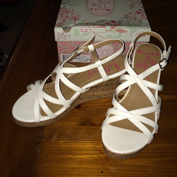 White Wedge Sandals