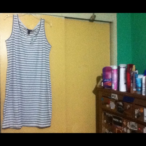 Plus size cotton striped dress