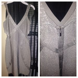 Silver glittery bebe dress
