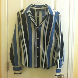 Blue, black, and white shirt