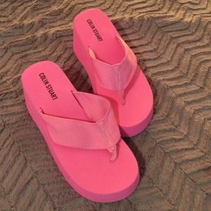 Reserved Pink Colin Stuart 3in platform flip flops