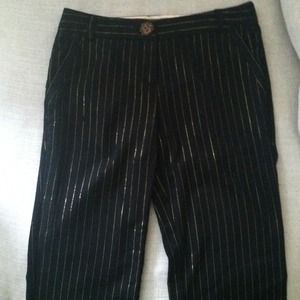 Black Pants with gold striping.