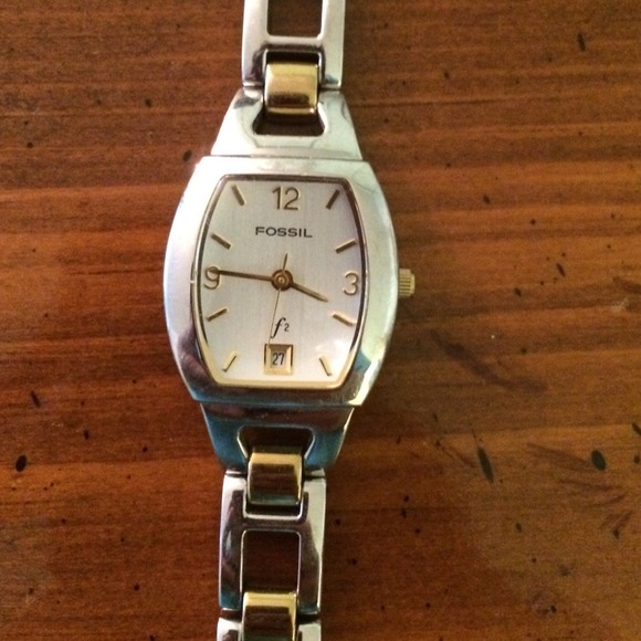 Fossil two tone watch.