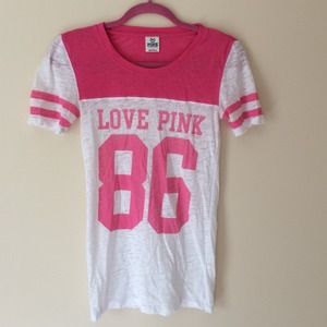 PINK jersey style short sleeved shirt