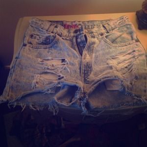 Levi high waisted destroyed denim shorts