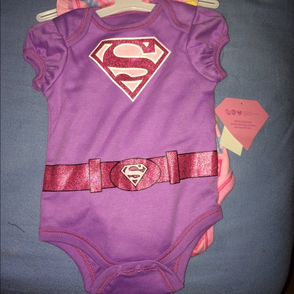 Girls Superman newborn onesies