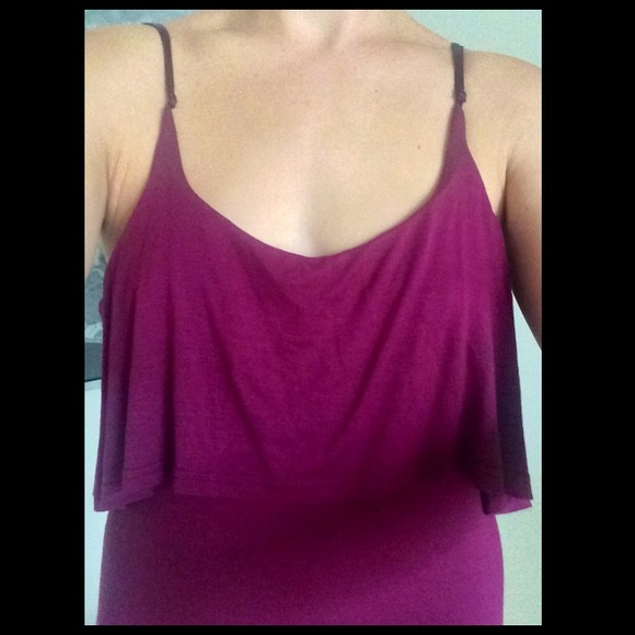 🚫SOLD Beautiful open drop back plum maxi dress - Picture 3 of 4