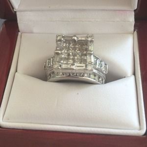 Contemporary Square Diamond Cocktail Ring