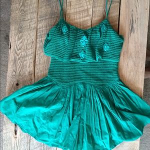 🚫SOLD Emerald crochet free people mini dress
