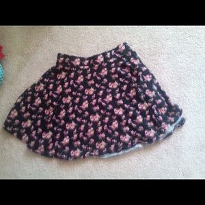 *SOLD**Black and pink floral high waisted skirt