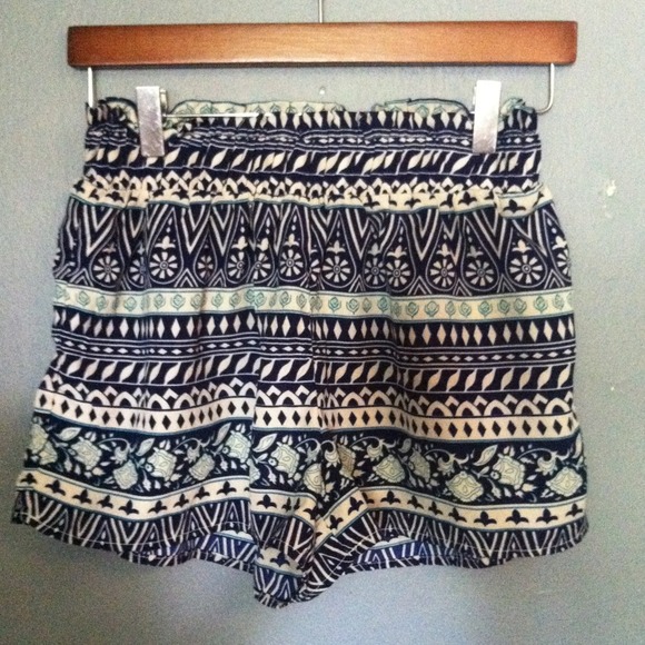 Tribal Print Navy Shorts