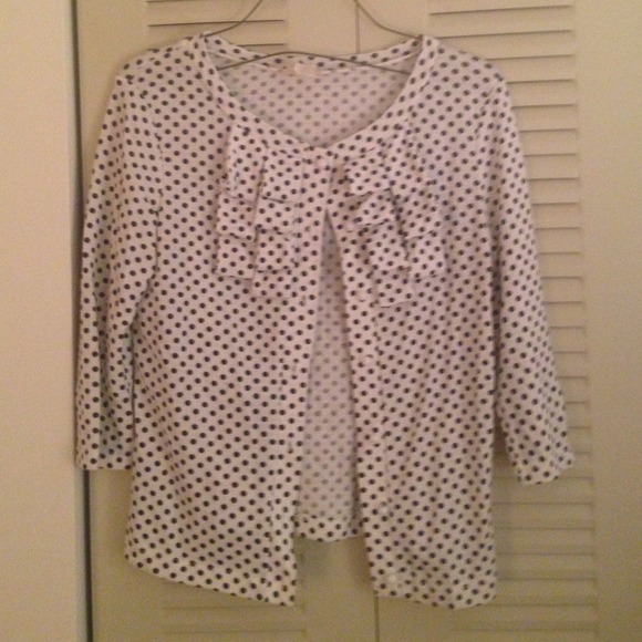 Black and white polka dot button up cardigan