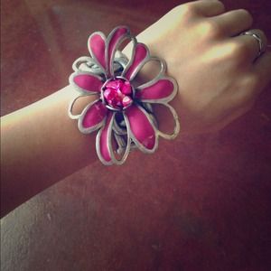 Pink Flower Bracelet