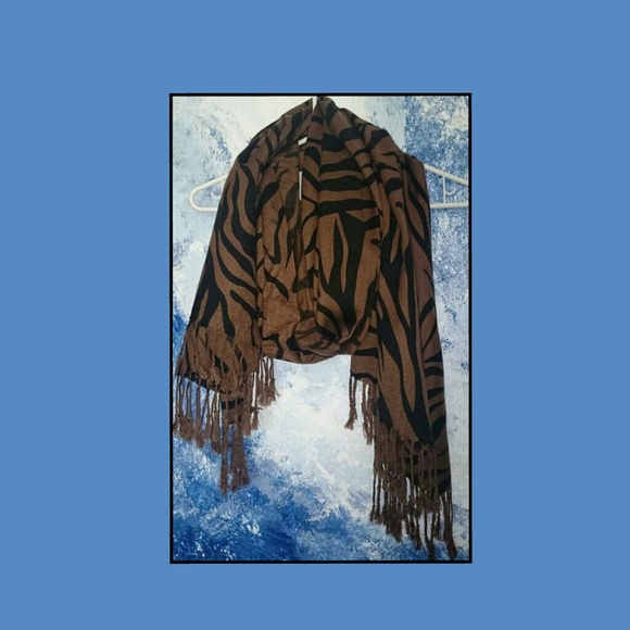 Brown Zebra Scarf