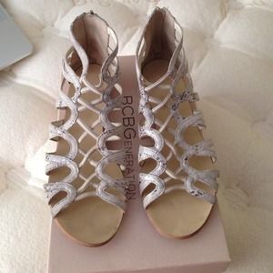 BCBG panna gladiator sandals