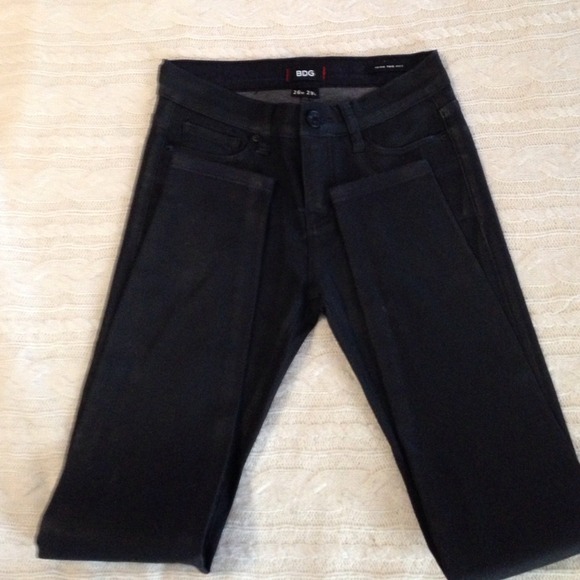 BDG Black coated skinny jeans