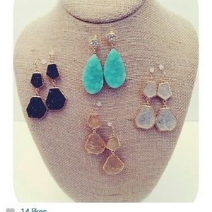 Turquoise druzzy earrings