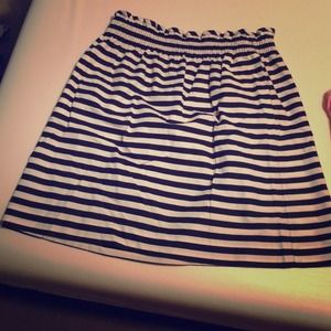 Jcrew navy striped paper bag top skirt!