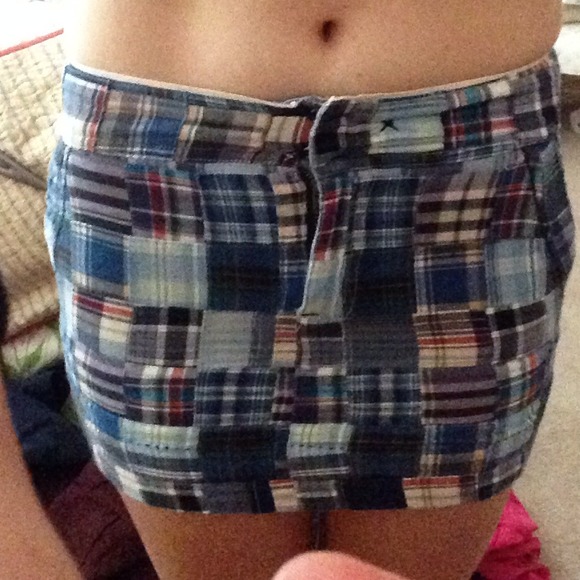 Plaid stitching skirt from AE