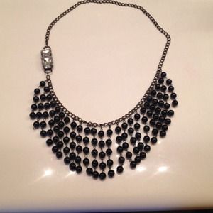 Black beaded statement necklace
