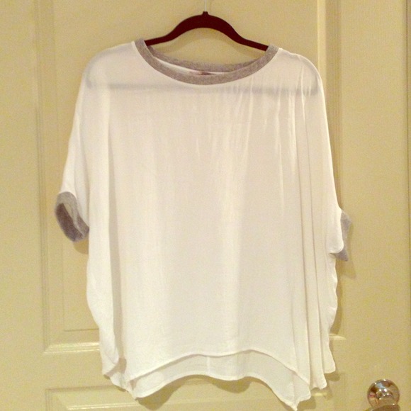 Forever21 White Blouse with Metallic detail