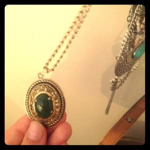 Vintage gold long necklace with pendant