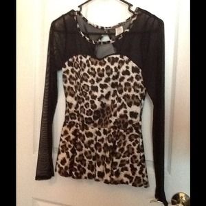 Sheer leopard top
